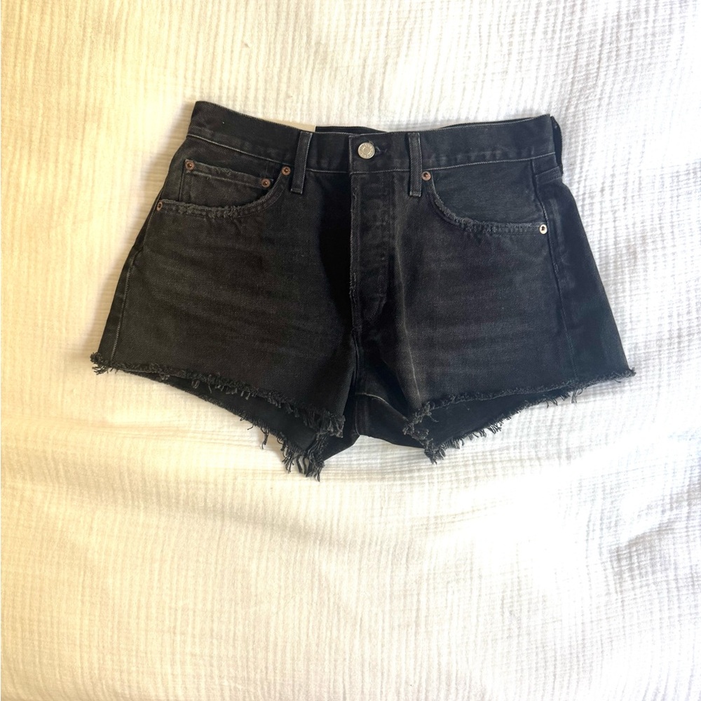 Agolde Black Denim Shorts